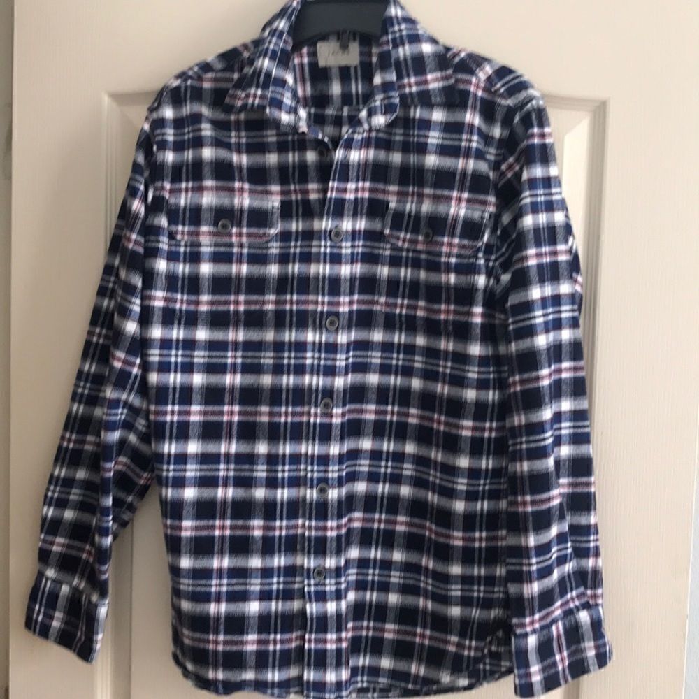 ❤️JACHS Heavy Flannel Navy Plaid Shirt Med